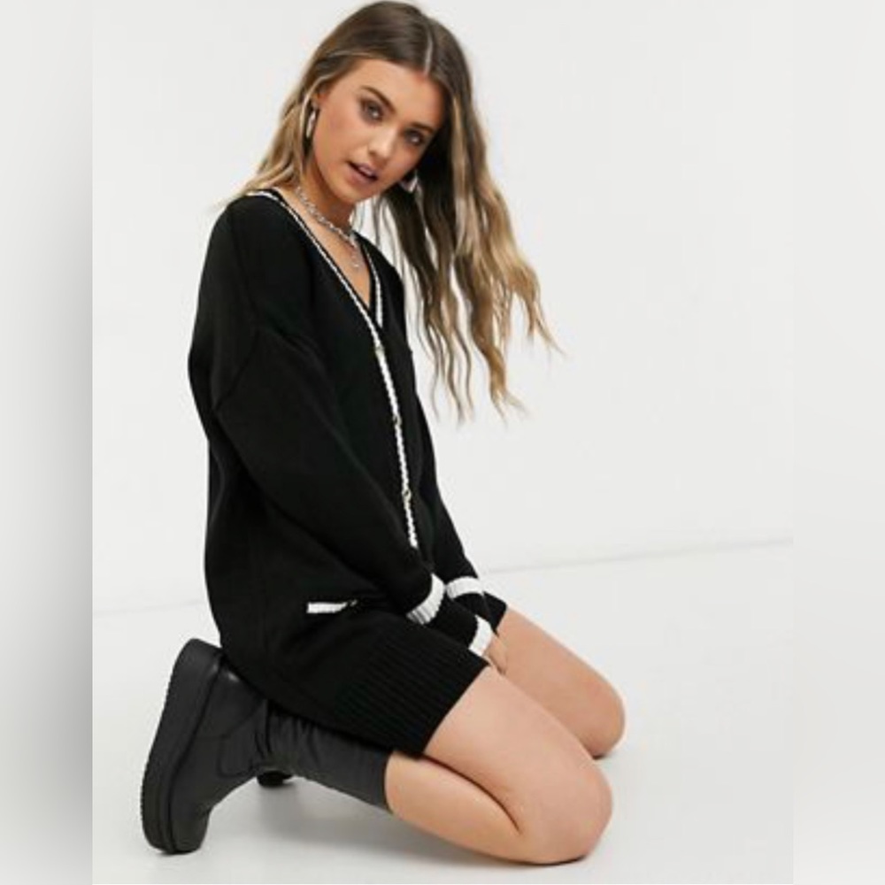 ASOD DESIGN - BLACK CARDIGAN SHART DRESS (SIZE 4)